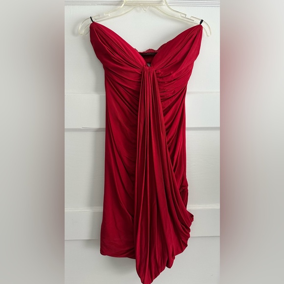 Bebe Red Strapless Mini Dress - Picture 6 of 9